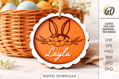 Personalized Easter Ornament Laser Cut. Easter Ornament SVG Product Image 1