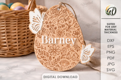Personalized Easter Ornament Laser Cut. Easter Ornament SVG Product Image 1