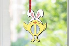 Easter Ornament Letter I Chicken Bird Basket Name Tag SVG
