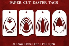 Easter Paper Cut Tags Template. Easter Gift Tags Cut FIle Product Image 1