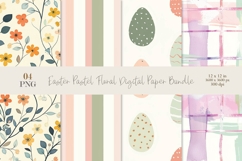 Easter Pastel Floral Digital Paper PNG Product Image 1