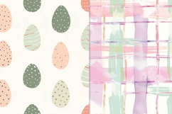 Easter Pastel Floral Digital Paper PNG Product Image 2