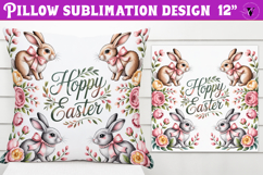 Christian Easter pillow sublimation | Hoppy Easter design Product Image 1