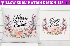 Christian Easter pillow sublimation | Hoppy Easter design Product Image 1