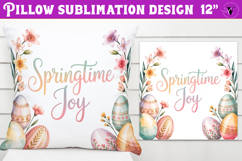 Christian Easter pillow sublimation | Springtime joy design Product Image 1