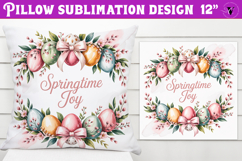 Christian Easter pillow sublimation | Springtime joy design Product Image 1