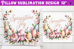 Christian Easter pillow sublimation | Springtime joy design Product Image 1