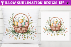 Christian Easter pillow sublimation | Easter Eggs design Product Image 1