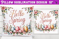 Christian Easter pillow sublimation | Hello Spring design Product Image 1