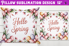 Christian Easter pillow sublimation | Hello Spring design Product Image 1