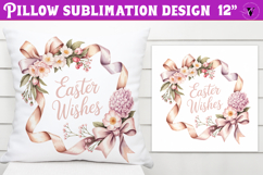 Christian Easter pillow sublimation | Easter Wishes design Product Image 1