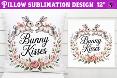 Christian Easter pillow sublimation | Bunny Kisses design Product Image 1