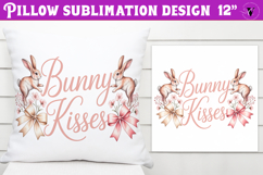 Christian Easter pillow sublimation | Bunny Kisses design Product Image 1