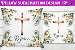 Christian Easter pillow sublimation | Rejoice design Product Image 1