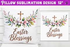 Christian Easter pillow sublimation | Spring Blessing design Product Image 1