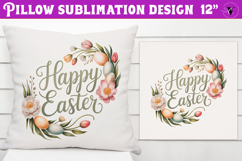 Christian Easter pillow sublimation | Happy Easter design Product Image 1