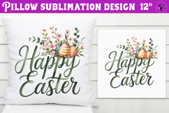 Christian Easter pillow sublimation | Happy Easter design Product Image 1