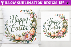 Christian Easter pillow sublimation | Happy Easter design Product Image 1