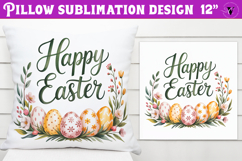 Christian Easter pillow sublimation | Happy Easter design Product Image 1