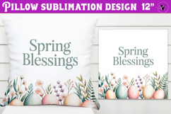 Christian Easter pillow sublimation | Spring Blessing design Product Image 1