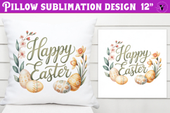 Christian Easter pillow sublimation | Happy Easter design Product Image 1