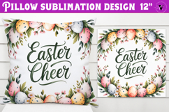Christian Easter pillow sublimation | Easter Cheer design Product Image 1