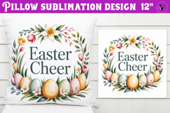Christian Easter pillow sublimation | Easter Cheer design Product Image 1