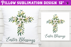 Christian Easter pillow sublimation | Easter Blessing design Product Image 1