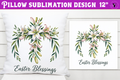 Christian Easter pillow sublimation | Easter Blessing design Product Image 1