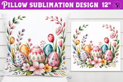 Christian Easter pillow sublimation | Easter Eggs design Product Image 1