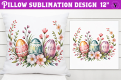 Christian Easter pillow sublimation | Easter Eggs design Product Image 1