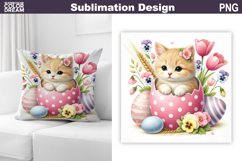 Cute Kitty Pillow Design | Easter Baby Animal Sublimation Product Image 1