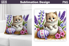 Cute Kitty Pillow Design | Easter Baby Animal Sublimation Product Image 1