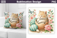 Cute Kitty Pillow Design | Easter Baby Animal Sublimation Product Image 1