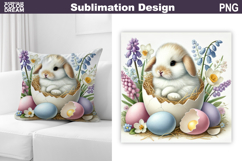 Cute Bunny Pillow Design | Easter Baby Animal Sublimation Product Image 1