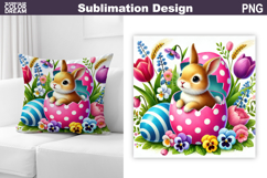 Cute Bunny Pillow Design | Easter Baby Animal Sublimation Product Image 1