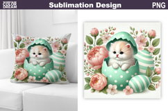 Cute Kitty Pillow Design | Easter Baby Animal Sublimation Product Image 1