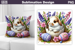 Cute Bunny Pillow Design | Easter Baby Animal Sublimation Product Image 1