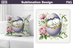 Cute Kitty Pillow Design | Easter Baby Animal Sublimation Product Image 1