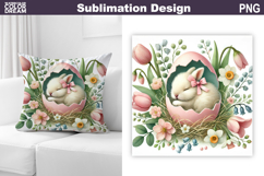 Cute Bunny Pillow Design | Easter Baby Animal Sublimation Product Image 1