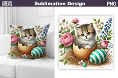 Cute Kitty Pillow Design | Easter Baby Animal Sublimation Product Image 1
