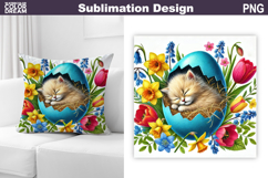 Cute Kitty Pillow Design | Easter Baby Animal Sublimation Product Image 1