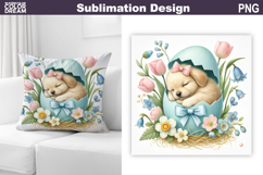 Cute Puppy Pillow Design | Easter Baby Animal Sublimation Product Image 1