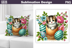 Cute Kitty Pillow Design | Easter Baby Animal Sublimation Product Image 1