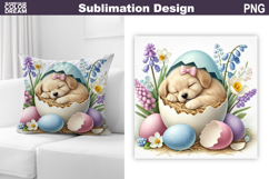 Cute Puppy Pillow Design | Easter Baby Animal Sublimation Product Image 1