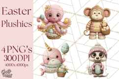 Yarn Animal Easter Clipart, Knitted Plush Easter Animals Png Product Image 1