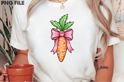 Easter PNG Cute Carrot with Pink Bow Product Image 2