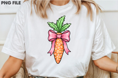 Easter PNG Cute Carrot with Pink Bow Product Image 3