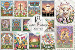 Easter Postage Stamp Sublimation Bundle Product Image 1