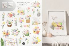 Watrecolor Spring Animals and Flowers clipart set Product Image 2